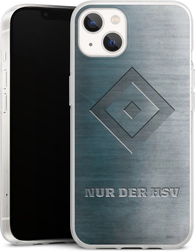 DeinDesign Handyhülle für Apple iPhone 13 Silikon Hülle Case Smartphone Schutzhülle HSV Hamburger SV Metallic Look