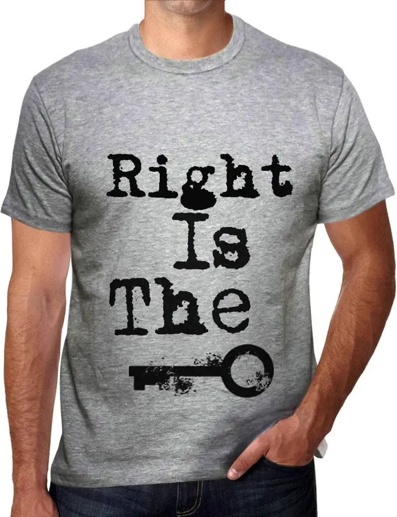 Herren Grafik T-Shirt Das Recht ist der Schlüssel – Right Is The Key – Öko-Verantwortlich Vintage Jahrgang Kurzarm Lustige Druck Geburtstag G...
