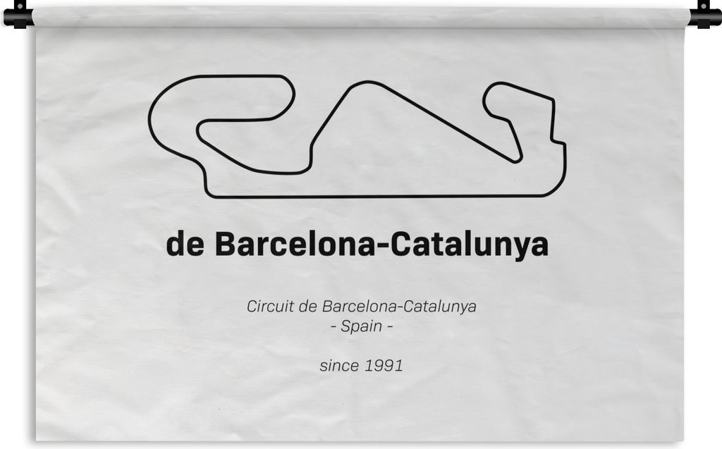 MuchoWow Wandteppich Wandbehang Formel 1 - Rennstrecke - Barcelona 60x40 cm Tapisserie Dekoration Wandtuch - Wanddekorationen