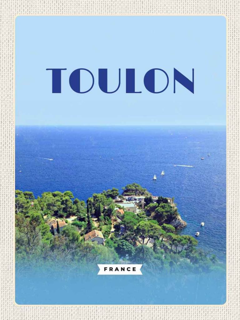 vianmo Holzschild 40x30 cm Toulon France MeerPoster Bildmotiv Reisemotiv Straße Stadt