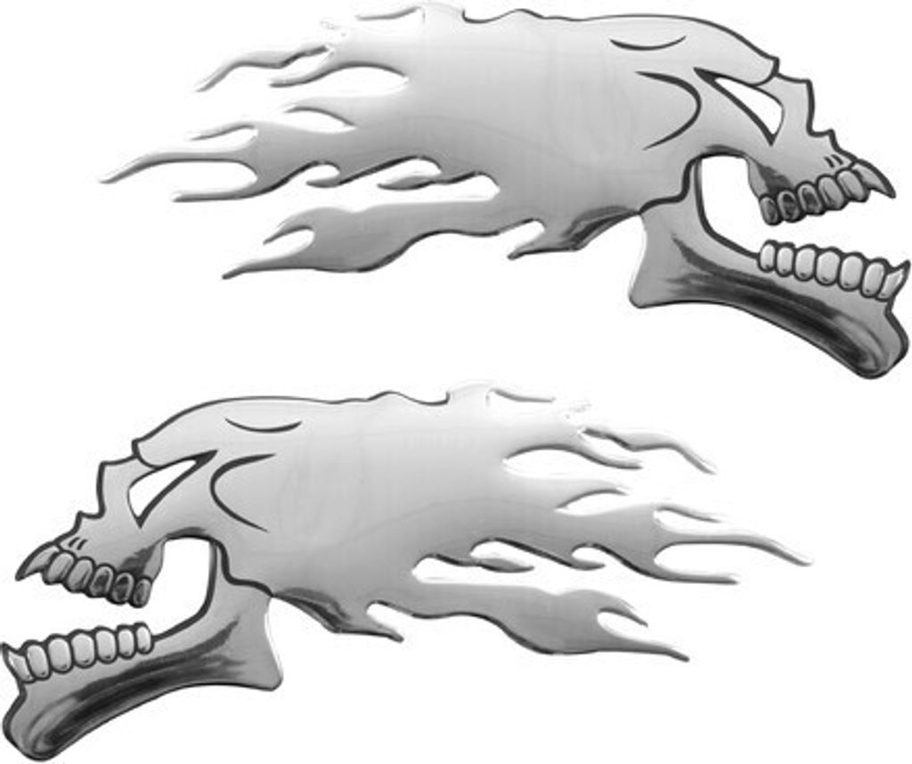 Emblem 3D verchromt - 2 Skulls