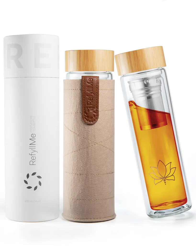 Bouteille thé à emporter 0,5 L - Verre double paroi + Filtre teaFyll - 9