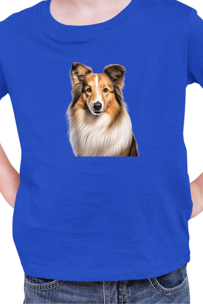 Kinder T-Shirt Dogs Breeds Australian Shepherd Dog Breed 005, 5-6 Jahr - 116 / Blau