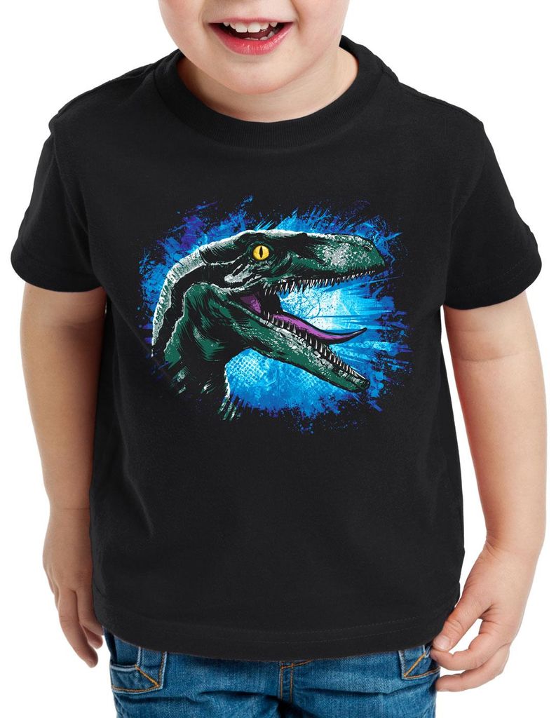 style3 Velociraptor Blue Kinder T-Shirt dinosaurier park Produktbild 