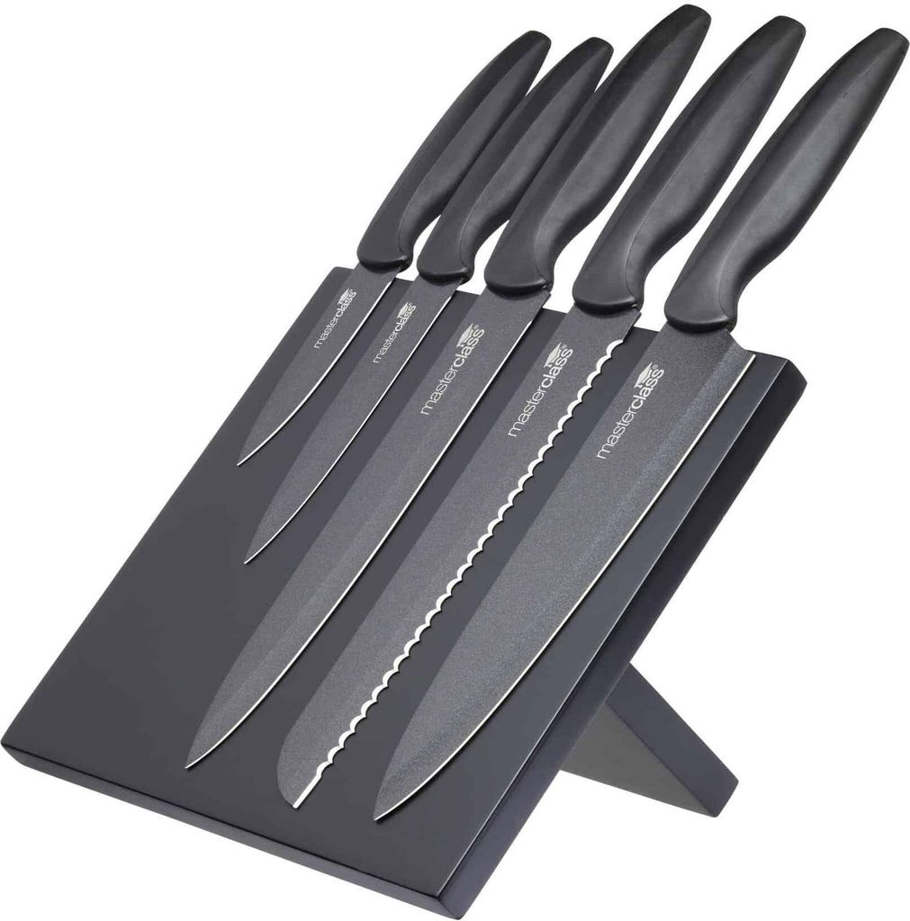 MasterClass Messerblock Agudo mit 5 Messern, schwarz Produktbild 