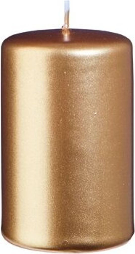Stumpenkerzen Metallic Gold 8 x Ø 5 cm, 12 Stück