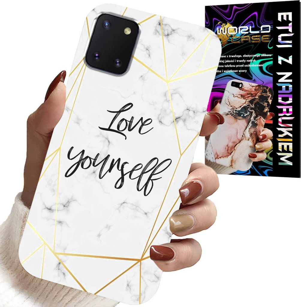 Gehäuse Für Samsung Galaxy A81 - Weisser Marmor Mit Goldenem Rahmen Liebe Dich