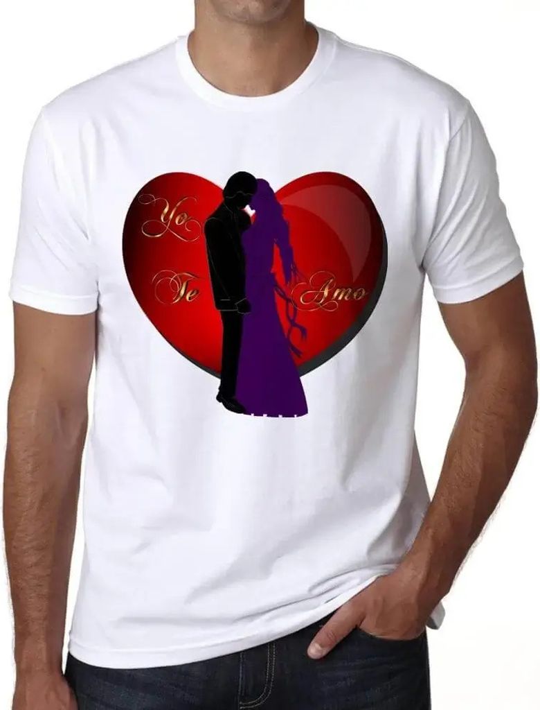 Herren Grafik T-Shirt Yo Te Amo Valentine Öko-Verantwortlich Vintage Jahrgang Kurzarm Lustige Druck Geburtstag Geschenk Mann
