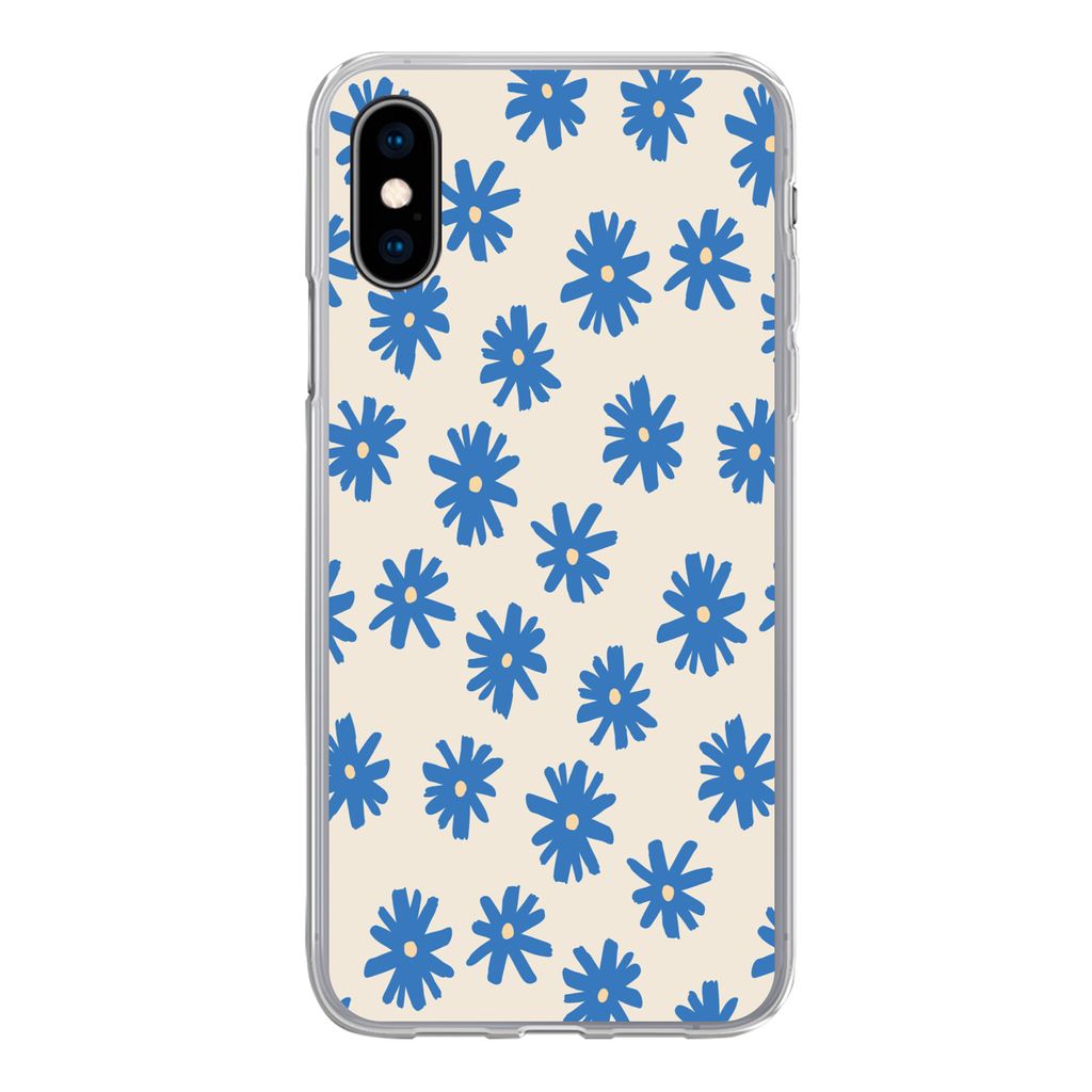 MuchoWow Handyhülle Schutzhülle Hülle für iPhone X Blume - Muster - Minimalismus Silikon Softcase Handy Hülle - Handyhülle