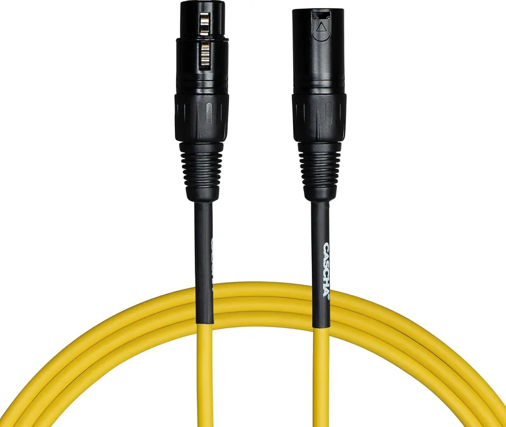 Cavo microfonico di linea standard Cascha Giallo Cavo microfonico da 3 m