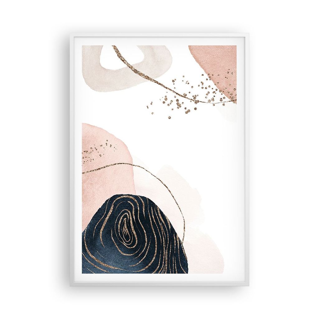 Gerahmtes Poster - Weißer Rahmen - Abstraktion Modern Grafik - 70x100 cm - Wand Bild - Wanddeko - Wandbilder - Wandposter - Bilderrahmen - Bilder ...