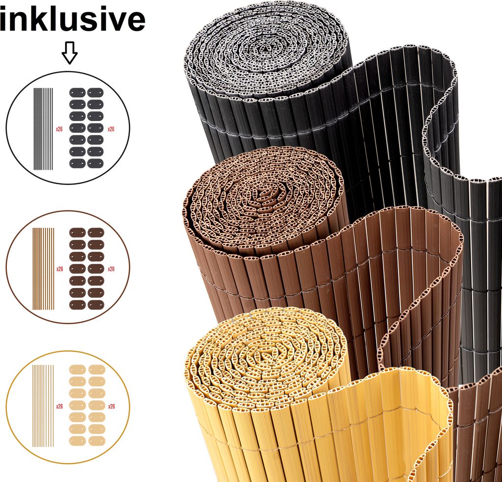 Hermwin PVC Sichtschutzmatte Doppelte Verstärkung Innen, Produktbild 2