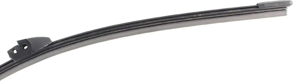 A close-up, isolated shot of a car windshield wiper blade.