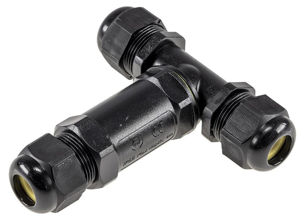 Kabelverbinder T-Form IP68 230V Schraubanschluss für Kabel Produktbild 