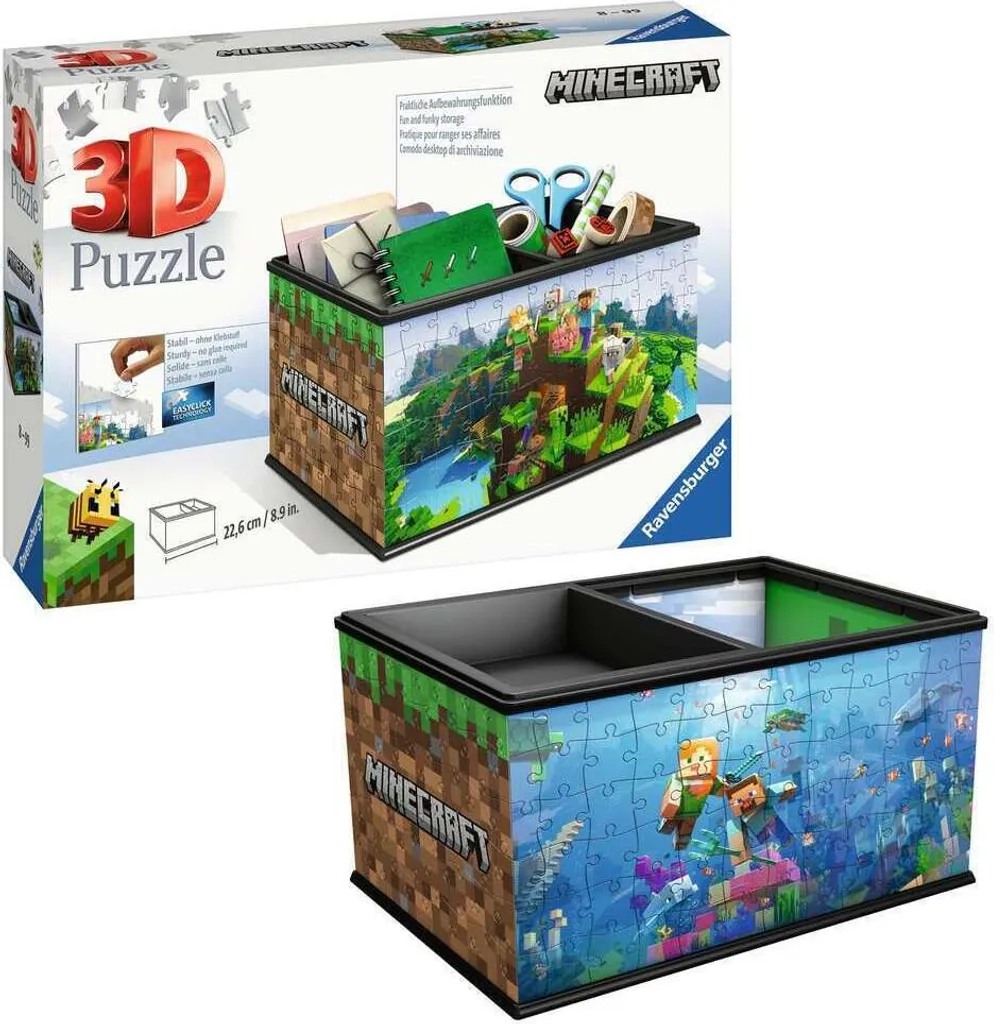 Coffret de rangement Minecraft avec 216 pièces de construction rigides - 3