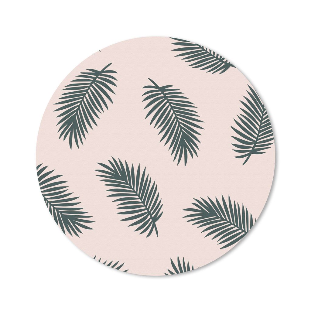 MuchoWow Mauspad Mousepad Sommer - Palmenblätter - Pastell 40x40 cm - Mousepads - Maus Mat - Pad - Mausunterlage - Schreibtisch Accessoires