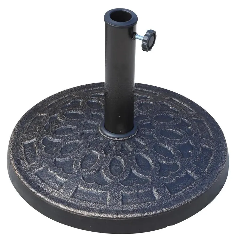 Support de parasol rond 12kg en résine haute densité pour terrasse