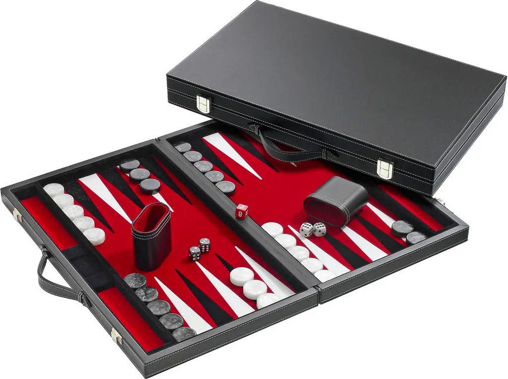 Backgammon Philos Rouge Portable 38 cm - Coffret Solide et Complet - 2