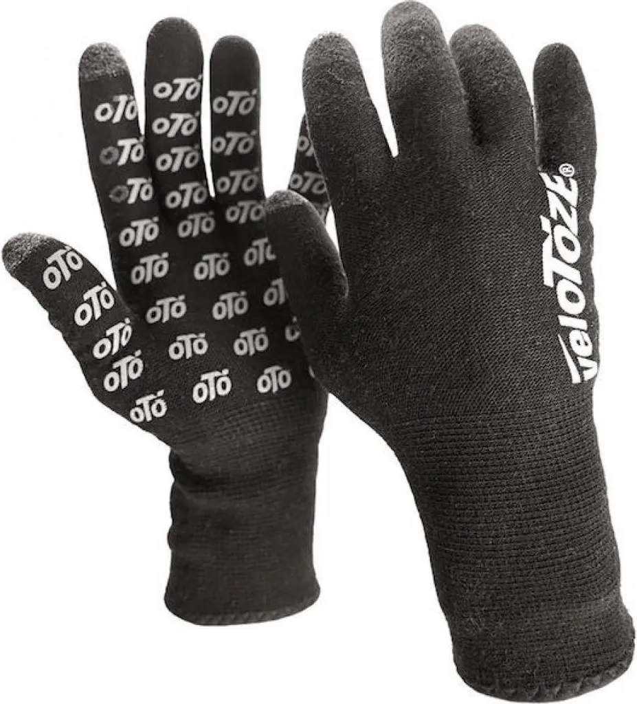 Gants de Cyclisme Étanches VeloToze Knitted Noir M - Accessoire Vélo Route