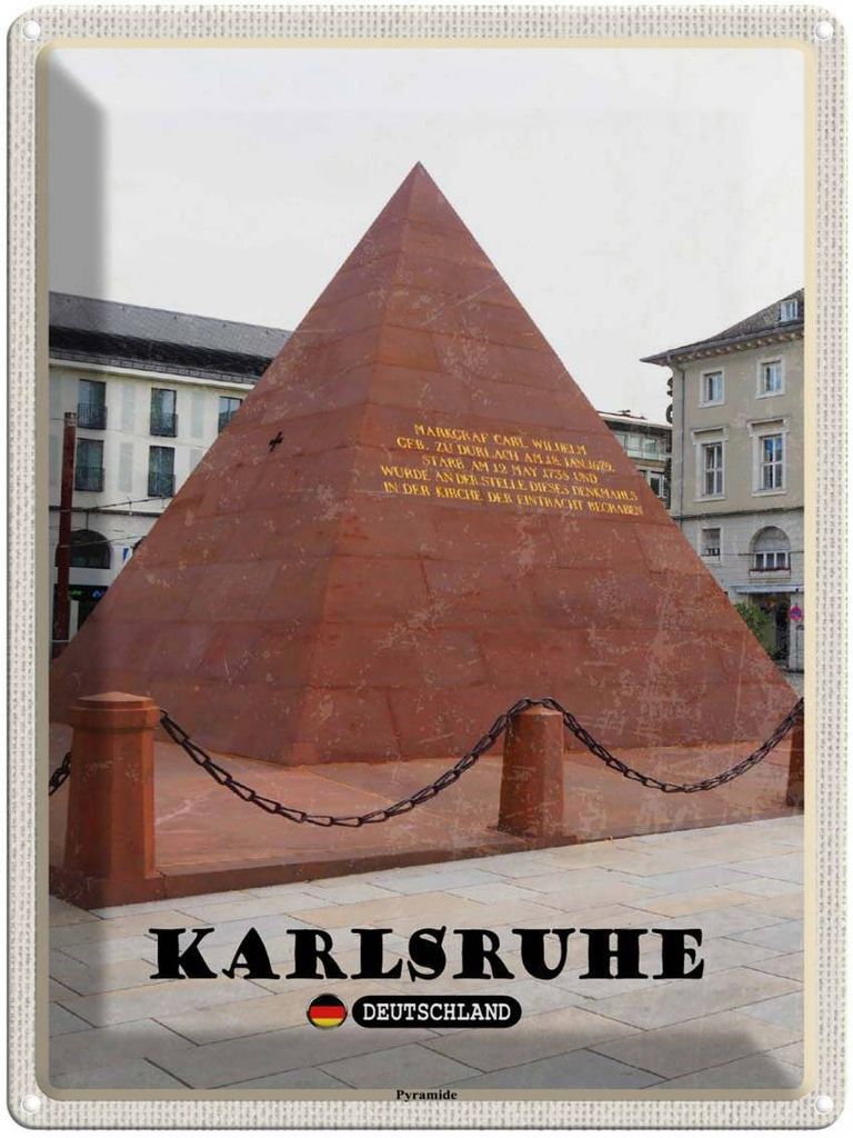 vianmo Blechschild 40x30 cm Karlsruhe Pyramide Bildmotiv Reisemotiv Abenteuer Reisen