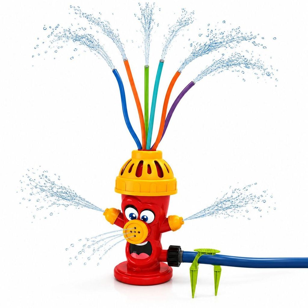 Sommer-Wassersprinkler Hydrant - Drehender Wasserspaß für Produktbild 