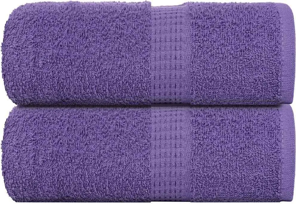 Asciugamani Viola Cloris 30x30 cm | Spugna 100% Cotone Set 2 pezzi