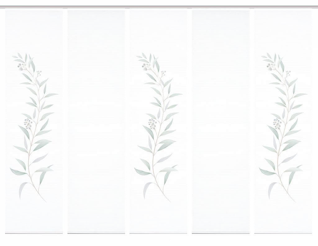CELSO Schiebegardine recyceltes Polyester, 245x60 cm, 3D-Optik, Pflanzenranke