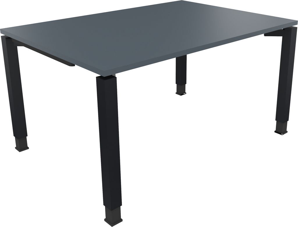 Schreibtisch Vierfuß Quadratrohr B1400xT1000xH680-820 an/Lavagrau