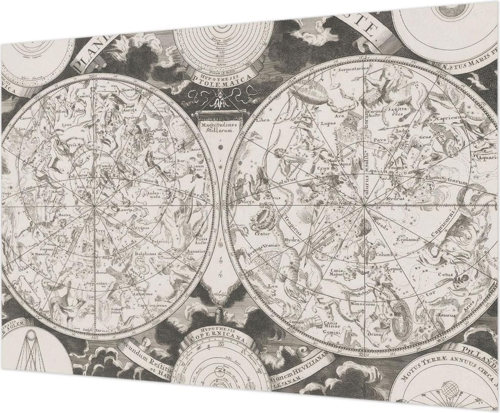 Wandtapete - Dekorative Tapete für Wohnzimmer - Tapetenfolie für Wanddekoration - 312x219 cm - Sternenkarte