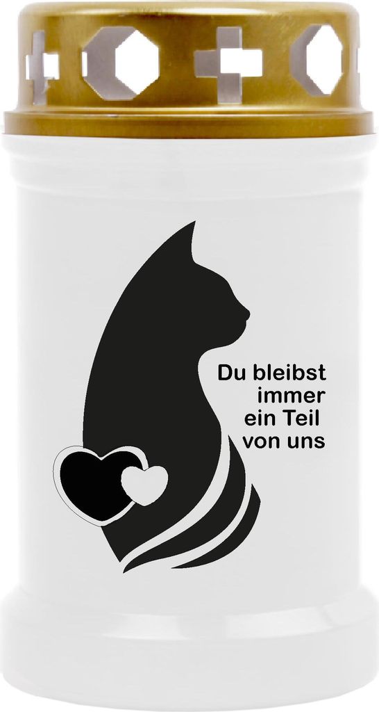 Grabkerze Weiß, Brenndauer: 40 Stunden, Motiv: Portrait