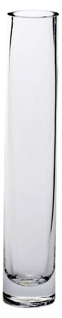 Glasvase, Blumenvase H. 22 cm D. 4 cm rund transparent