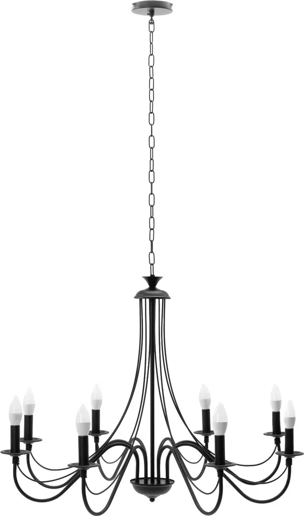 Offerta Lampadario tooLight App648-8Cp Black | 8 Luci E14 Metallo Nero