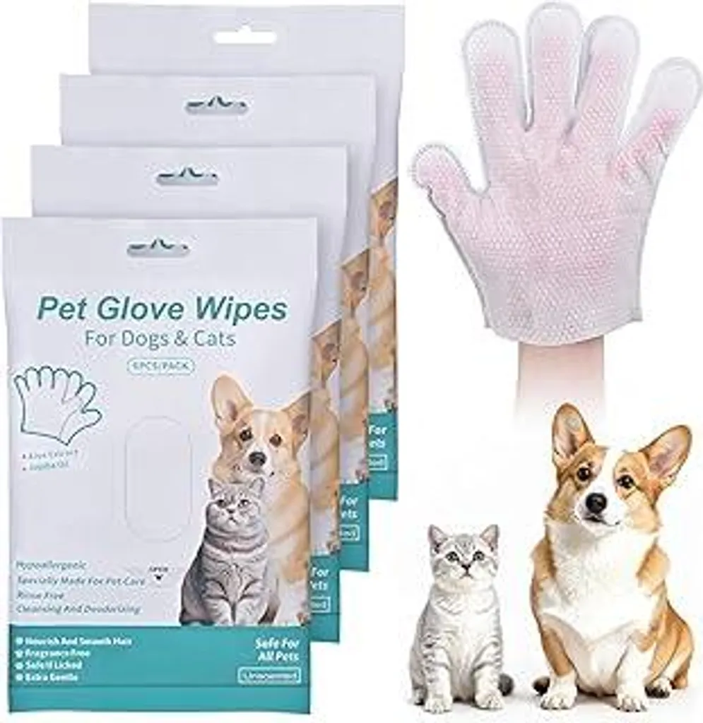 24 Guanti Detergenti Ipoallergenici Cani e Gatti | Pulizia Pelo Delicata