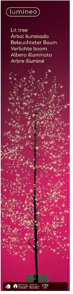 Warmweiß 1755 Mikro-LED-Leuchtbaum schwarz H 180 cm - Produktbild 
