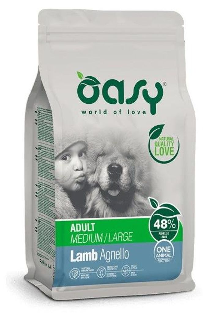 OASY One: Hondenvoer met enkel lamsvlees, medium en groot Productafbeelding 