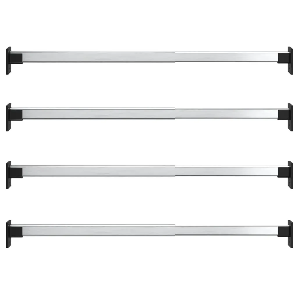 Barre de penderie extensible argentée 58-100 cm lot de 4 pour dressing