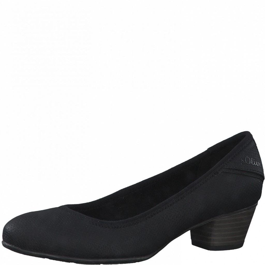 s.Oliver Damen Pumps Blockabsatz 5-22301-28, Größe:37 EU, Farbe:Schwarz