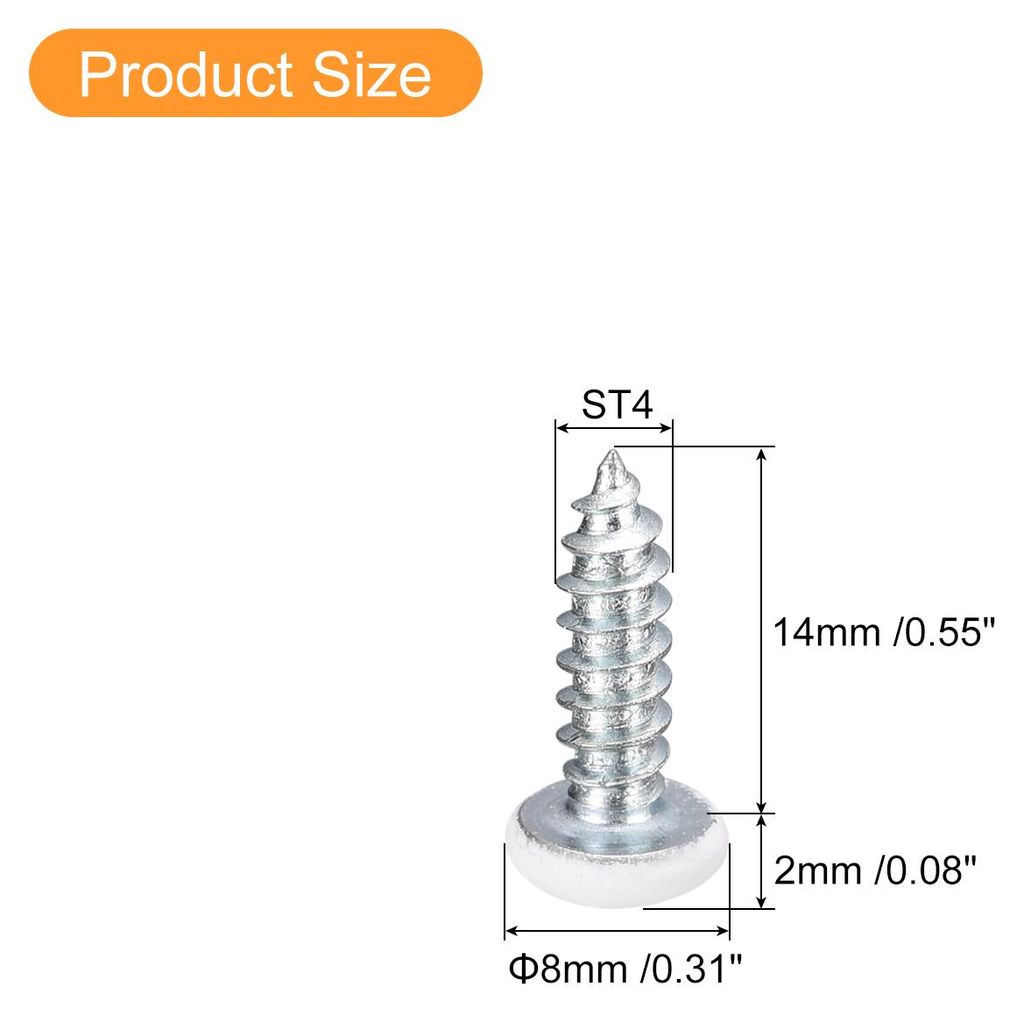 ST4x14mm 25Stk Wei?e Schrauben Senkkopf Holz Selbstschneidend Schrauben Pfanne Kopf Kreuzschlitz Holzschrauben fš¹r Holzarbeiten