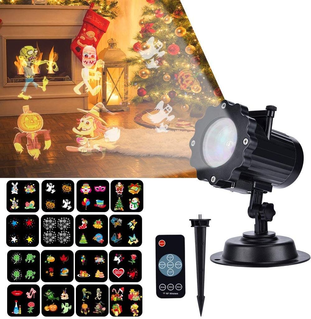 12 Muster LED Laser Projektor Lichteffekt Weihnachts Beleuchtung Außen Strahler 