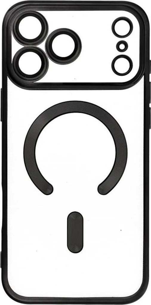 Custodia iPhone 17 Nero con Anello Magnetico e Protezione Camera