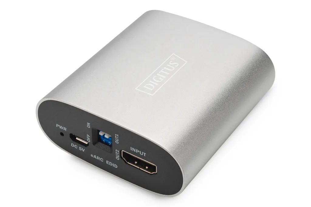 Digitus DS-45337 Convertitore HDMI eARC Splitter 4K HDR Argento