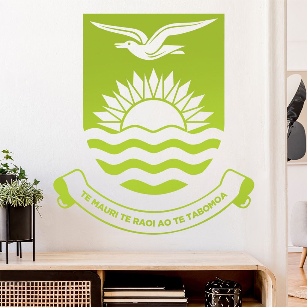 Kiribati Wappen Wandtattoo Wandaufkleber Wall Sticker - Dekoration, Küche, Wohnzimmer, Schlafzimmer, Badezimmer