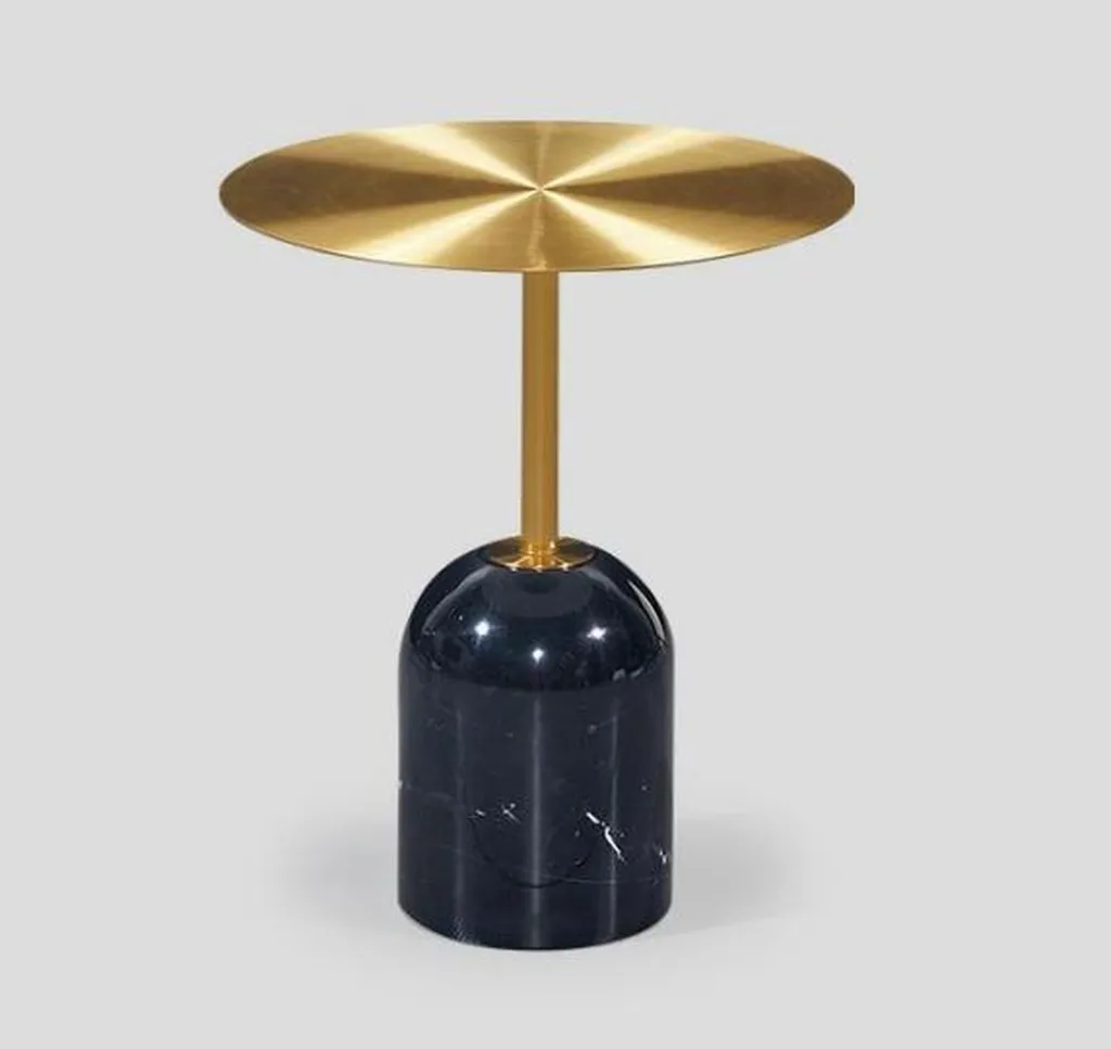 Table basse ronde de luxe modèle Orphée d'un diamètre de 80 cm