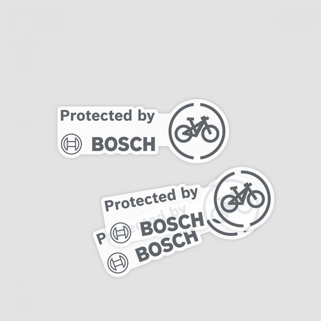 Bosch eBike Aufkleber "protected by Bosch" 10er Set rot - Schutz & Diebstahlp...