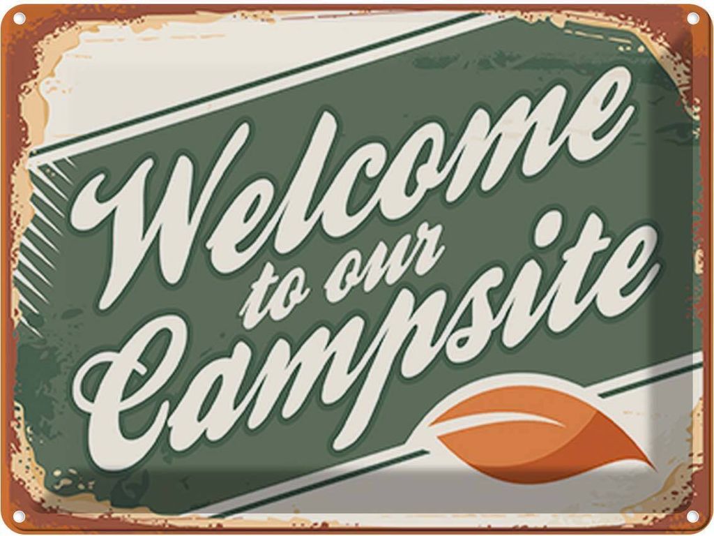 vianmo Blechschild 30x40 cm welcome to our Campsite Dekoration
