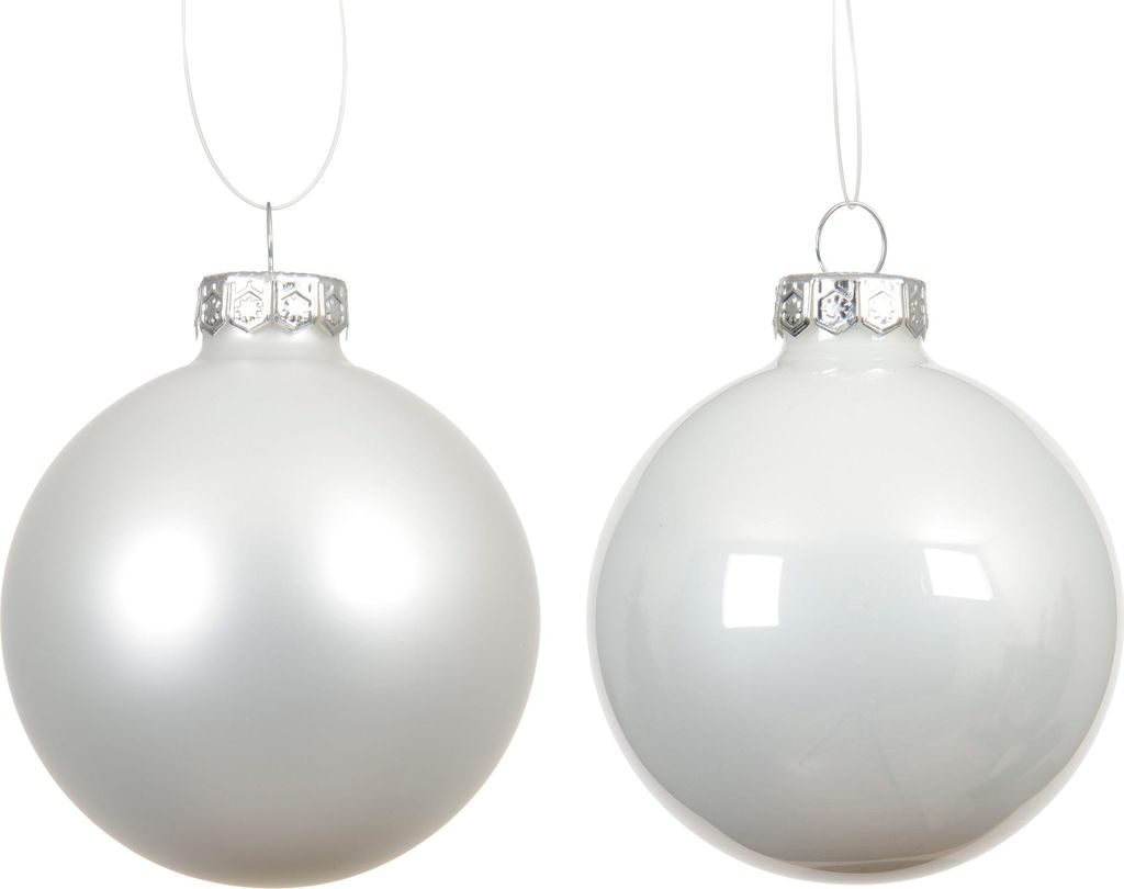 Weihnachtskugeln Glas 10cm 4 Stück - Winterweiß Produktbild 