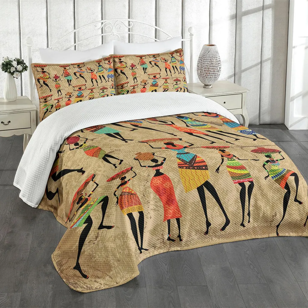 Offerta Copriletto Etnico ABAKUHAUS 220x220 | Stampa Africana Ecru