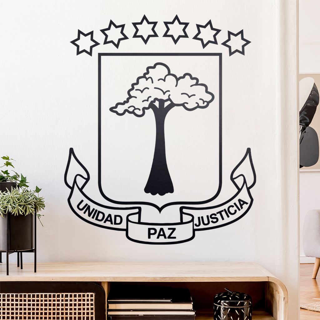 Äquatorialguinea Wandtattoo Wandaufkleber Wall Sticker - Dekoration, Küche, Wohnzimmer, Schlafzimmer, Badezimmer