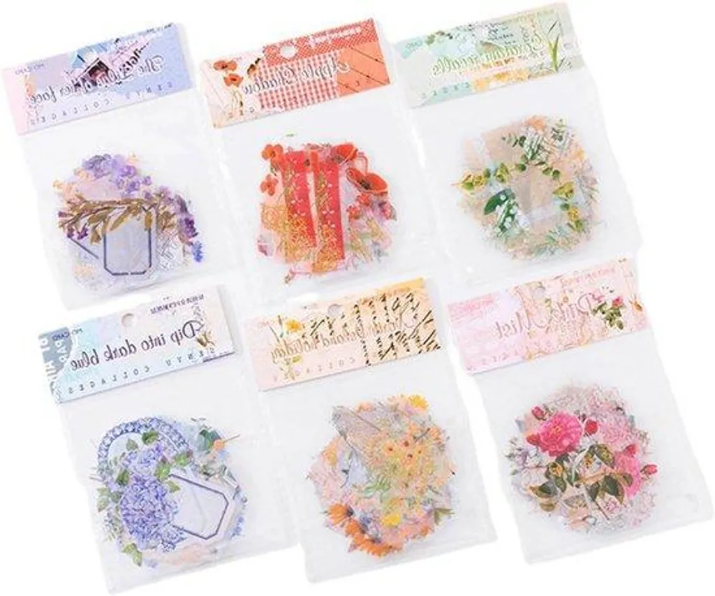 180 Autocollants Fleurs imperméables - Plastique haute qualité pour DIY