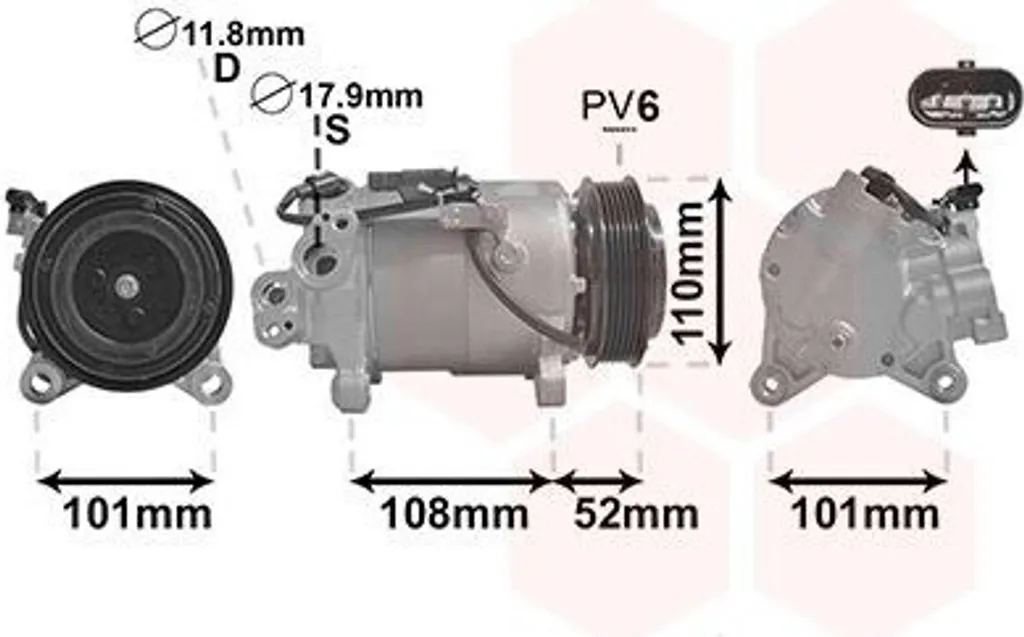 Compresseur clim VS14 PAG 46 compatible BMW Série 5 X1 X3 et 2 Series
